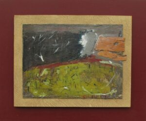 Storm Over Fields acrylic, birch bark, screening 12" x 15" x 1/2" SOLD