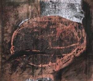 Concealing and Revealing monotype print, stitched collage, 22" x 25" SOLD